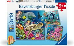 Puzzle dla dzieci Ravensburger - 12000859 Czarujący podwodny świat - 3X49 elementów Puzzle dla dzieci 5+ Puzzle Naty Shop Domyślny tytuł