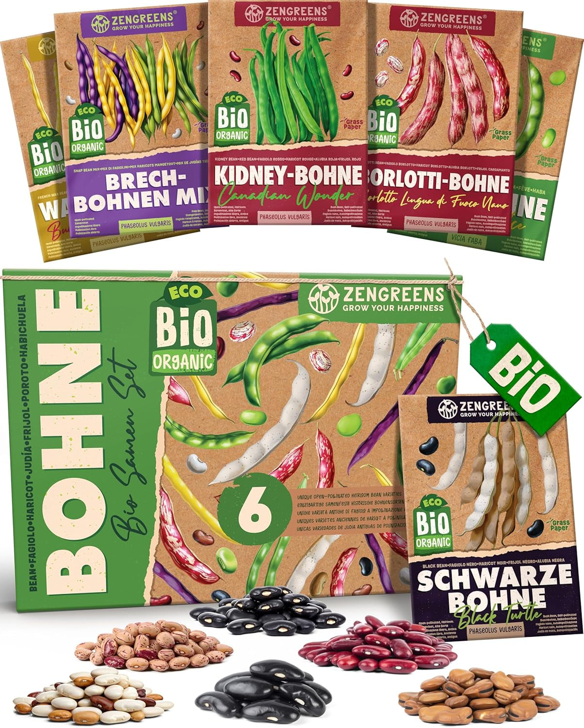 Organiczne nasiona bazylii w zestawie 6–6 nasion bazylii do łatwej uprawy w ogrodzie, na balkonie lub na podwyższonej grządce - Nasiona roślin - Sadzonki