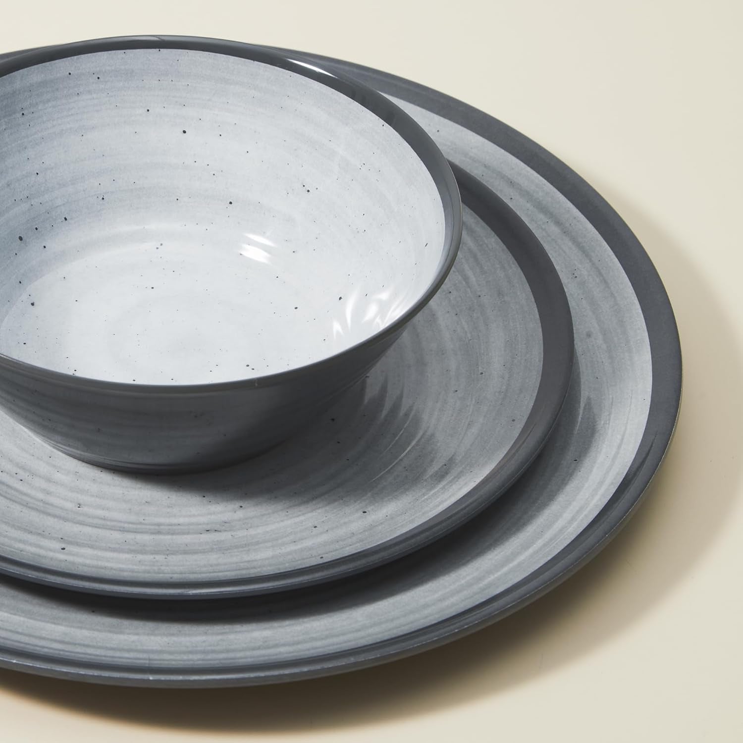 Set de tacâmuri din melamină, format din 24 de piese, pentru 4 persoane, set de farfurii pentru camping - tacâmuri pentru exterior și interior