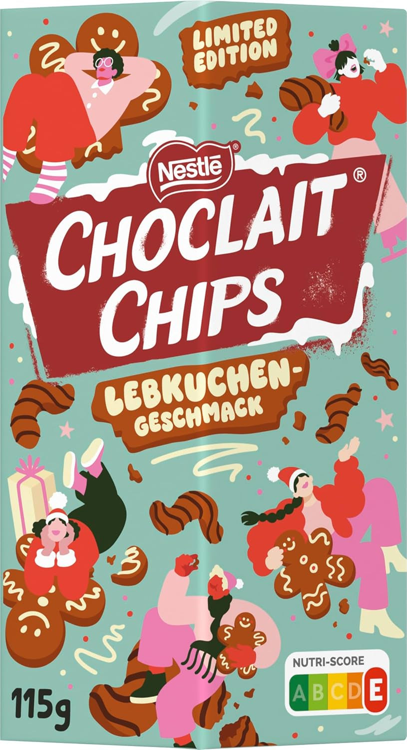 Nestlé Gingerbread, pyszna i chrupiąca przekąska o smaku piernika, oblana mleczną czekoladą i uszlachetniona ozdobnymi paskami ciemnej czekolady, 1 opakowanie (1 x 115g)