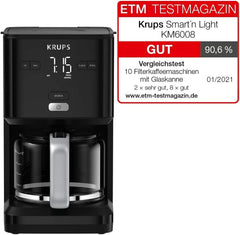 Aparat de cafea Krups Smart'n Light cu temporizator, pentru 1,25 litri de cafea filtrată, funcție de menținere la cald, oprire automată, negru, KM600810