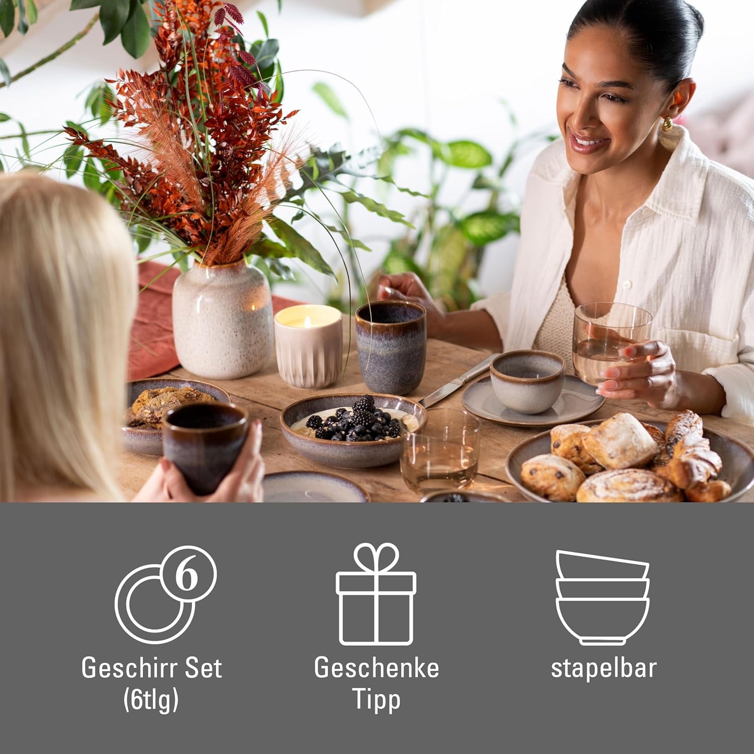 Set de mic dejun Lave bej de la Villeroy & Boch, 6 piese