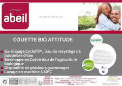 Abeil 15000000529 Cuvertură, capac bumbac organic - umplutură 100% poliester Cyclafill, alb, 200 X 200 Cm Plapumi si pilote Naty Shop