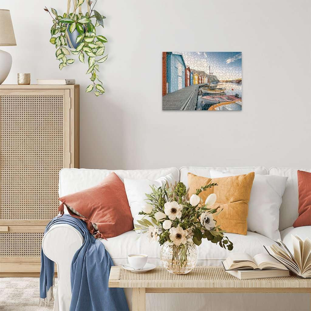 Ravensburger Puzzle 12000847, Locuri scandinave - Boathouses în Smøgen, Suedia - puzzle jigsaw de 500 de piese pentru adulți și copii de peste 12 ani Puzzle Naty Shop