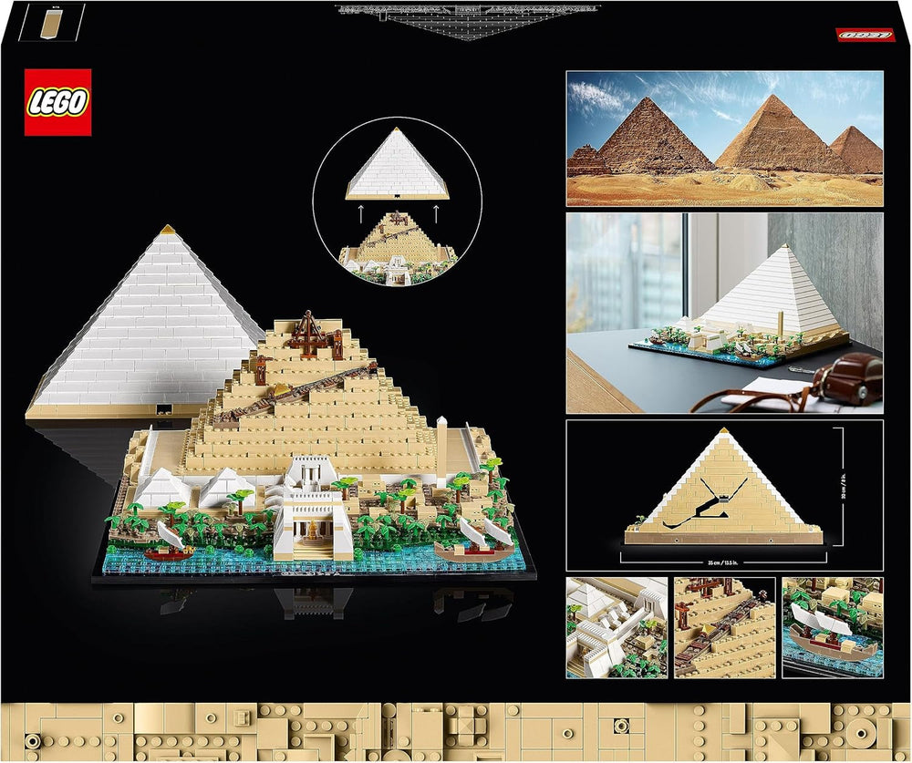 LEGO 21058 Architecture Cheops-Pyramide Bausatz zum Basteln als kreatives Hobby, Geschenkidee für Erwachsene, Männer, Frauen, Mutter, Vater, kreative Aktivität, Sammlung berühmter Sehenswürdigkeiten