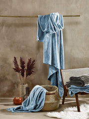 Wygodny koc, poliester, niebieski, 150 x 200 cm Łóżka i koce De Witte Lietaer