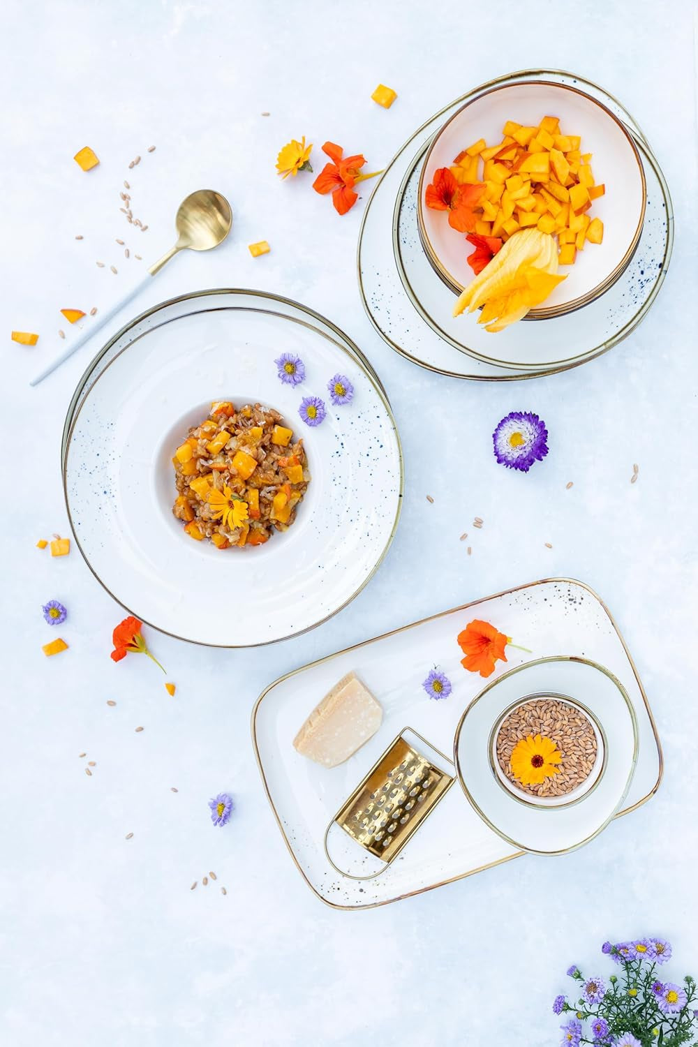 Seria MĘSER Pintar, wysokiej jakości zestaw zastawy stołowej dla 4 osób, łączna usługa 16 sztuk Zestawy zastawy stołowej Naty Shop