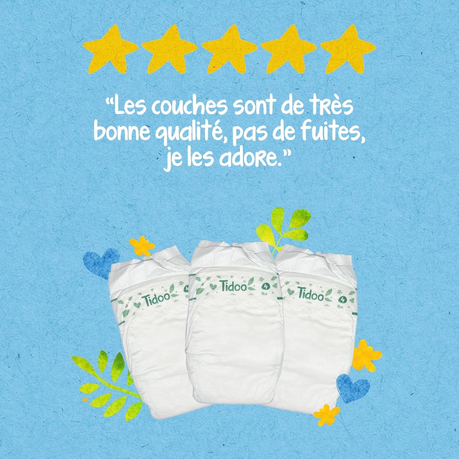 - Ökologische Diadeln, Größe 2 (3-6 kg) – natürlicher Ursprung, ohne Schadstoffe – 12 Stunden trocken, extrem saugfähig – hermestellung we Francji – 150 Einwegdiadeln – Opakowanie 1 miesiąc