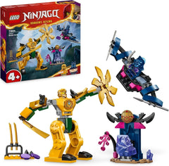 LEGO NINJAGO Mech bojowy Arina, zabawka Ninja dla dzieci w wieku od 4 lat Z figurkami W zestawie. Olcha z mini kataną, figurkami i mechami, mały prezent dla chłopców i dziewcząt 71804 Zestawy do budowania Besuche den LEGO-Store Single