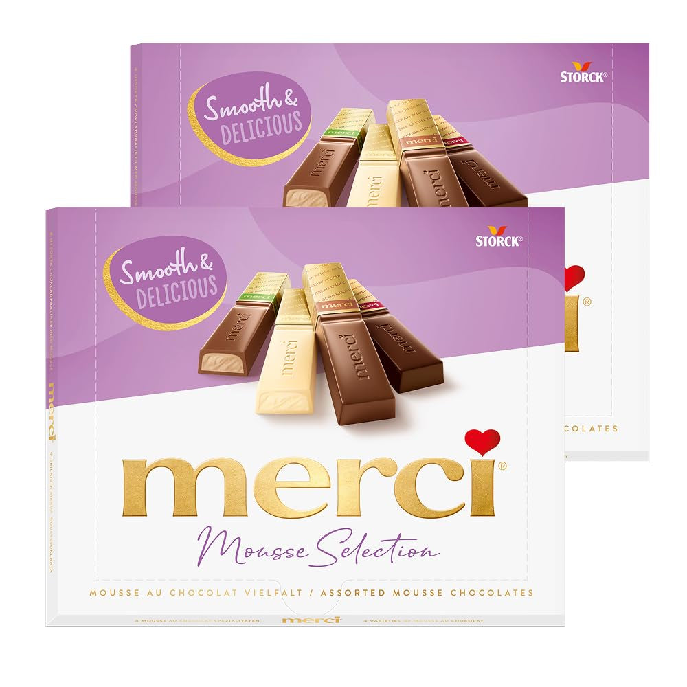 merci Finest Selection Mousse au Chocolat Variety – 1 x 210 g – Specialties Exquisite Chocolate Mousse – Praliny z nadzieniem i bez