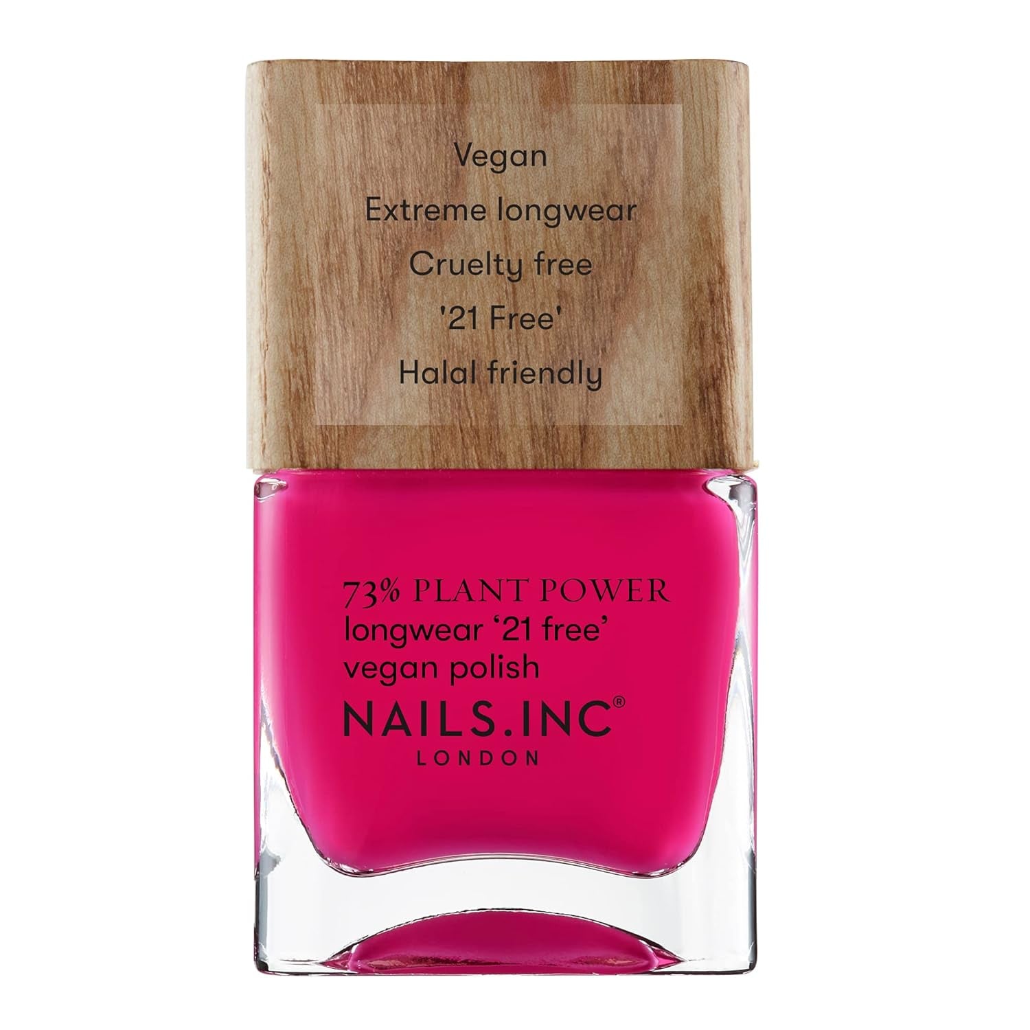 Nails Inc - GLOWING SOMEWHERE Wegański lakier do paznokci Plant Power - 73% na bazie roślin, w 100% wegański i wolny od okrucieństwa - Idealny manicure, błyszcząca perła - Do ekologicznego zdobienia paznokci