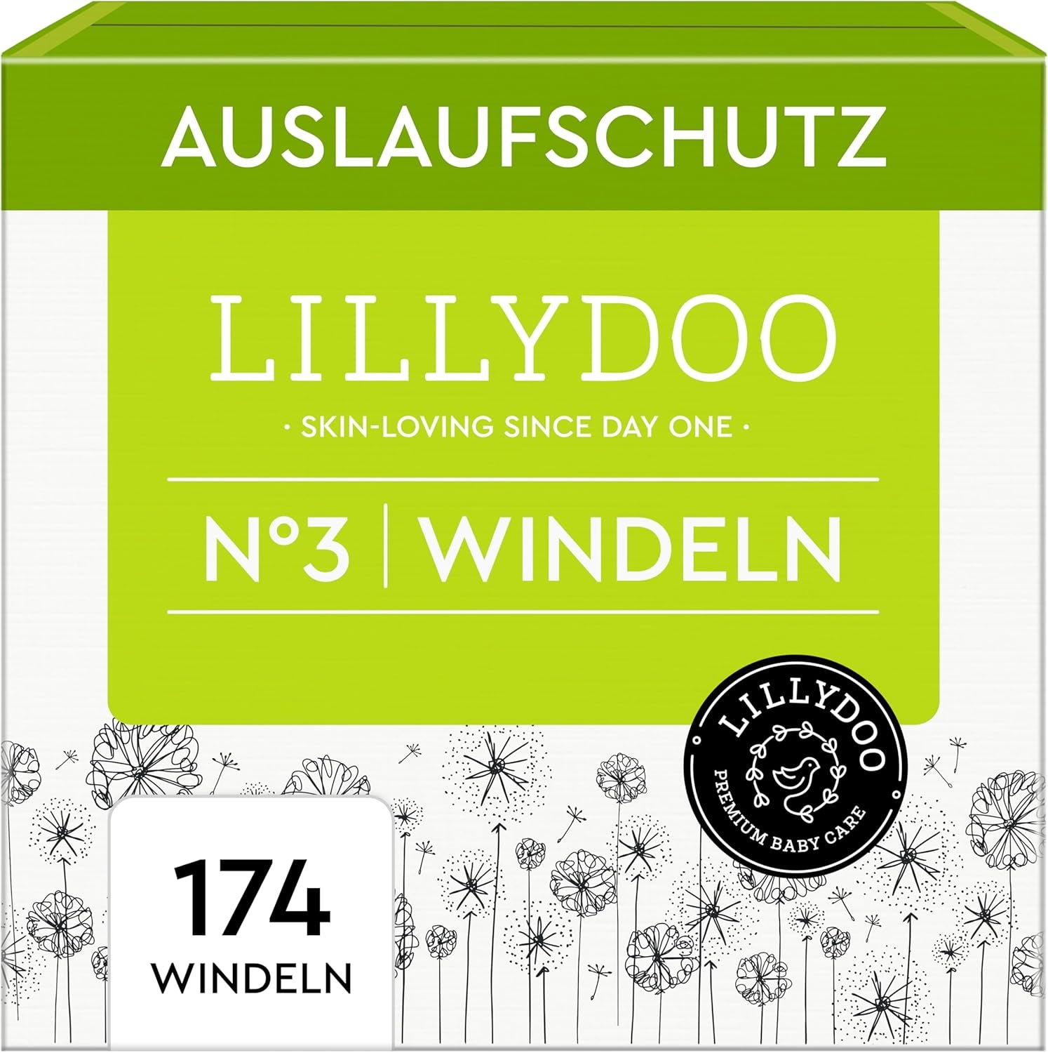 LILLYDOO Pieluchy dziecięce Przyjazne dla skóry - Rozmiar 3 (6-10 kg), 29 sztuk, niezawodna ochrona przed wyciekami, miękkie, bezzapachowe i bez balsamu dla skóry wrażliwej, testowane dermatologicznie