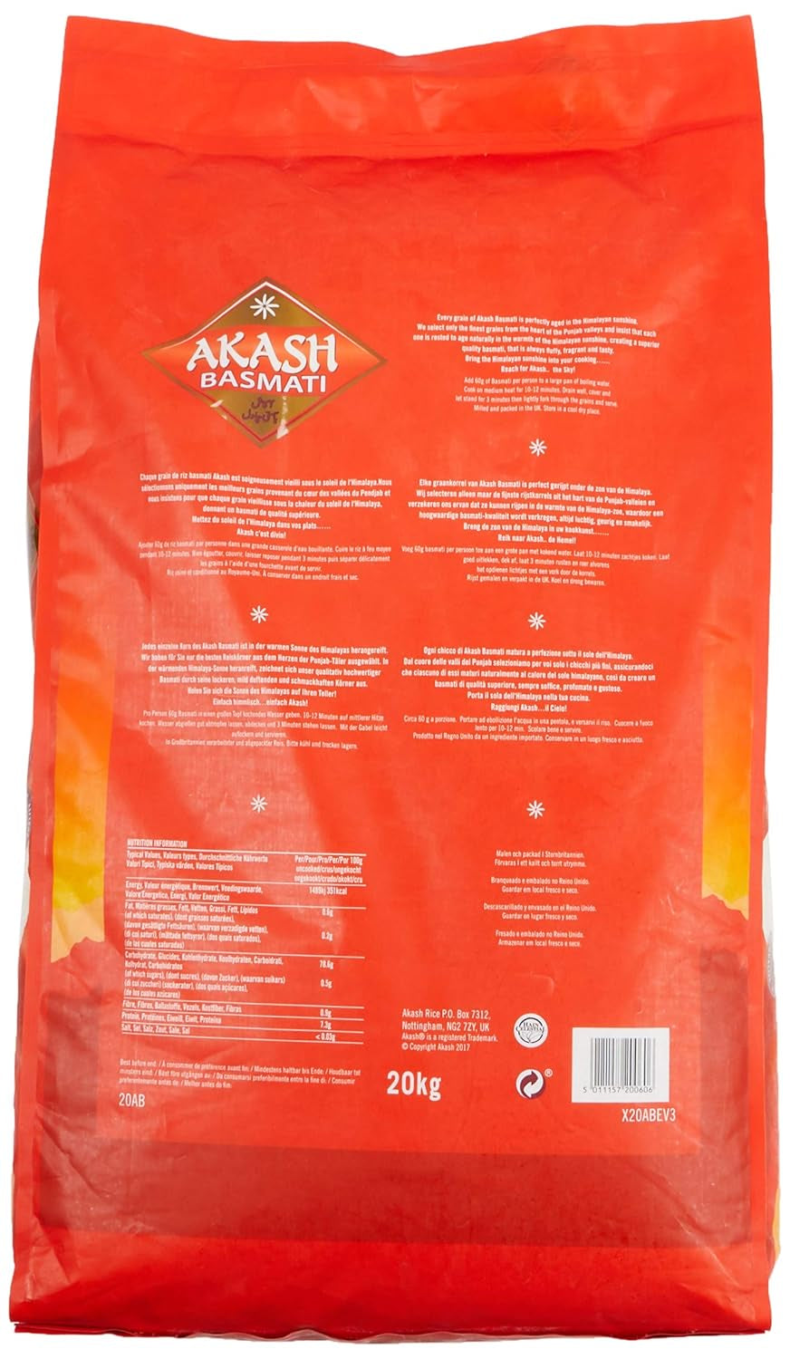 Ryż Akash Basmati, 1 opakowanie (1 x 20 kg)