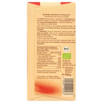 Alnatu Crispy White Chocolate - Biała Czekolada Z Chrupiącymi Kulkami Ryżowymi Bez Dodatku Lecytyny