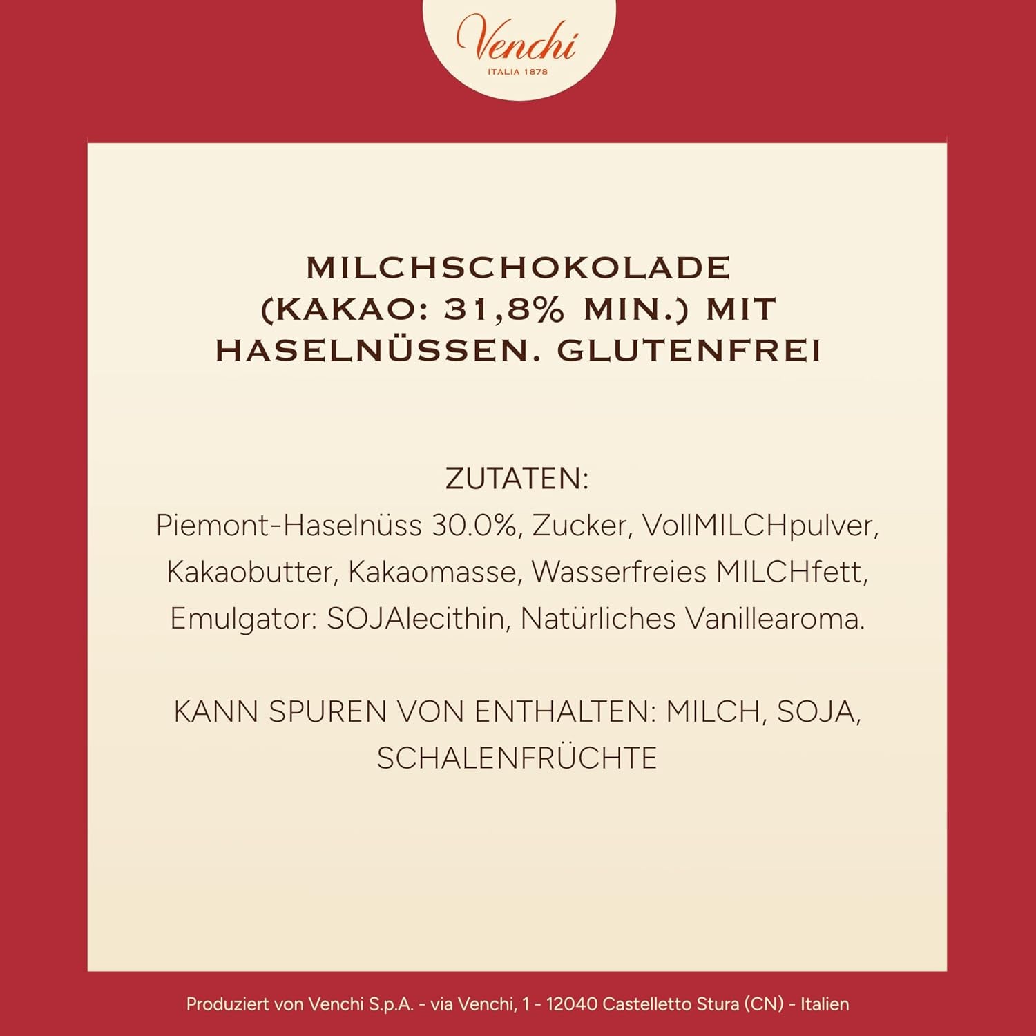Venchi, Brutto&Buono, ręcznie robiona tabliczka mlecznej czekolady w kształcie jodły „Piedmont Forest Hazelnut”, 200g, bezglutenowa, limitowana edycja kolekcji świątecznej, pomysł na prezent