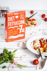 Fettuccine Konjac Noodles Bio Shirataki Diet-Food - 300g, niskowęglowodanowy, bez cukru, keto, wegański, niskokaloryczny, bezglutenowy i bez jajek, wyprodukowany z mąki Konjac