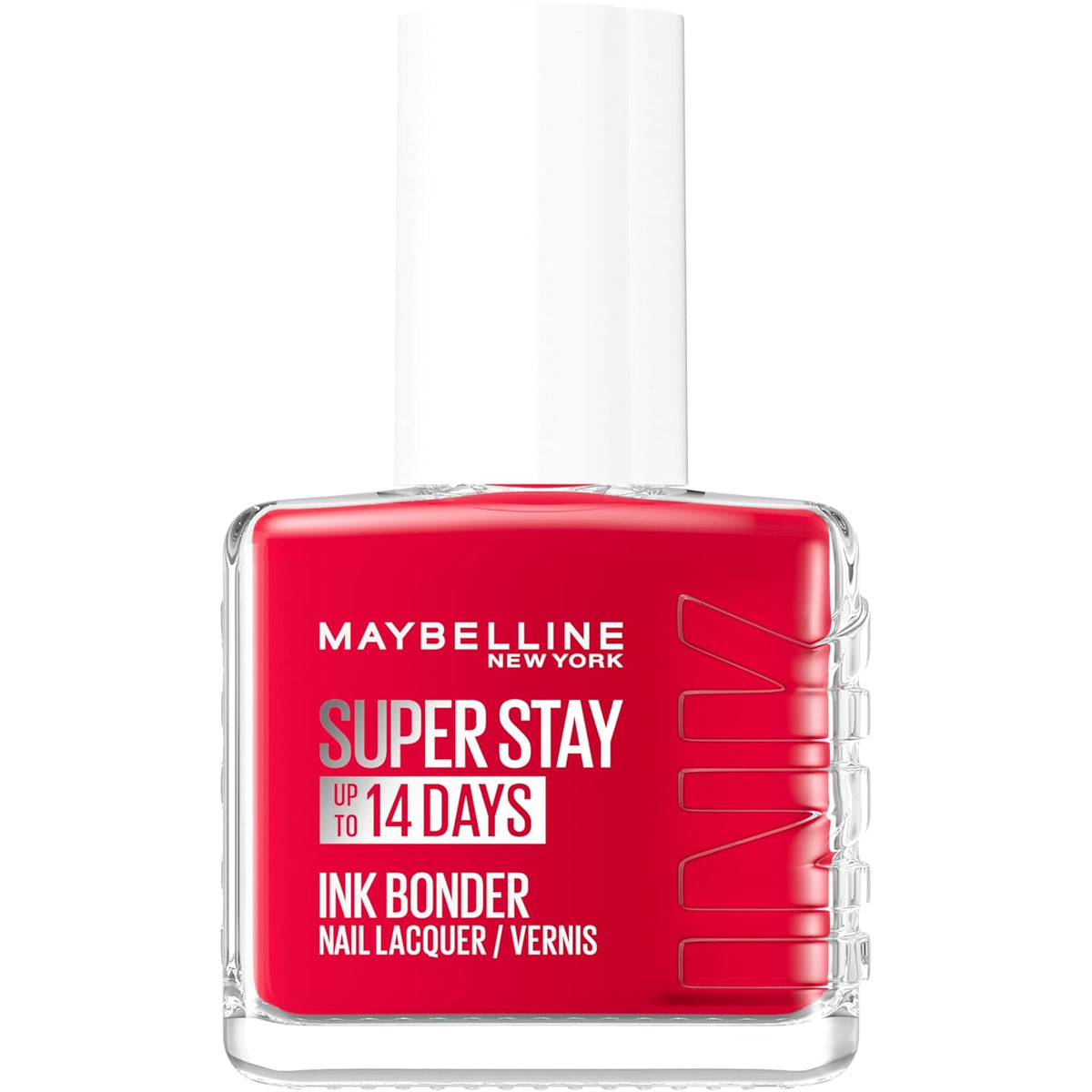 Maybelline New York Super Stay Ink Bonder 008 Passionate Red - długotrwały lakier do paznokci zapewniający mocne paznokcie i intensywny kolor, 12,3 ml