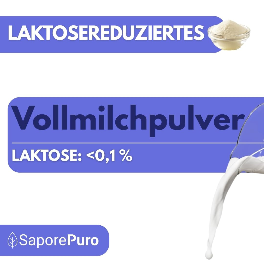 Laktosefreies Vollmilchpulver 1 kg | Hohe Löslichkeit | Idealny do wypieków, chleba i żywności. Do użytku profesjonalnego i przemysłowego. Nie zawiera laktozy. Nie zawiera glutenu