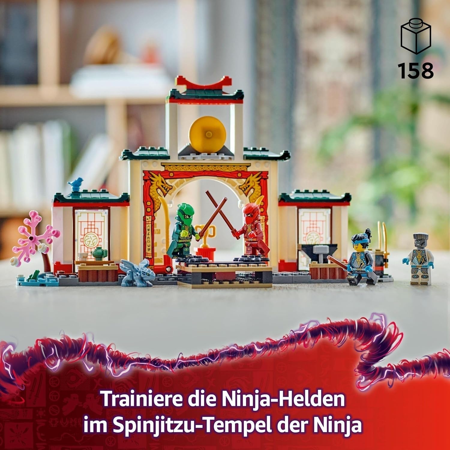 LEGO NINJAGO Świątynia ninja Spinjitzu — zestaw z 4 minifigurkami i 1 figurką smoka — zestaw do budowania — prezent na Boże Narodzenie lub urodziny dla chłopców i dziewcząt od 4 lat 71831 Zestawy do budowania Besuche den LEGO-Store