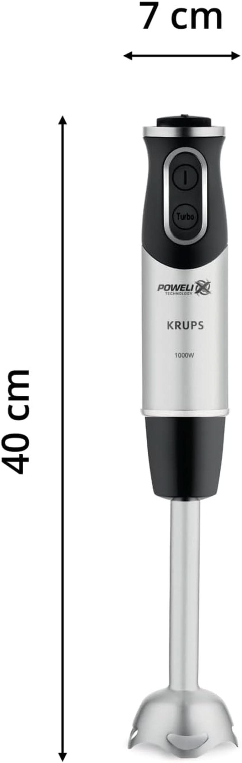 Mikser stojący Krups Perfect Mix HZ6568 | Mikser | 1000 watów | Edelstahlfuß | 4 Dodatkowy Scharfe Messer | Technologia Powelix | Schneebesen | 500 ml Zerkleinera | 800 ml Messbechera | Sklep Naty z kuchnią Schwarz/Silber Kitchen