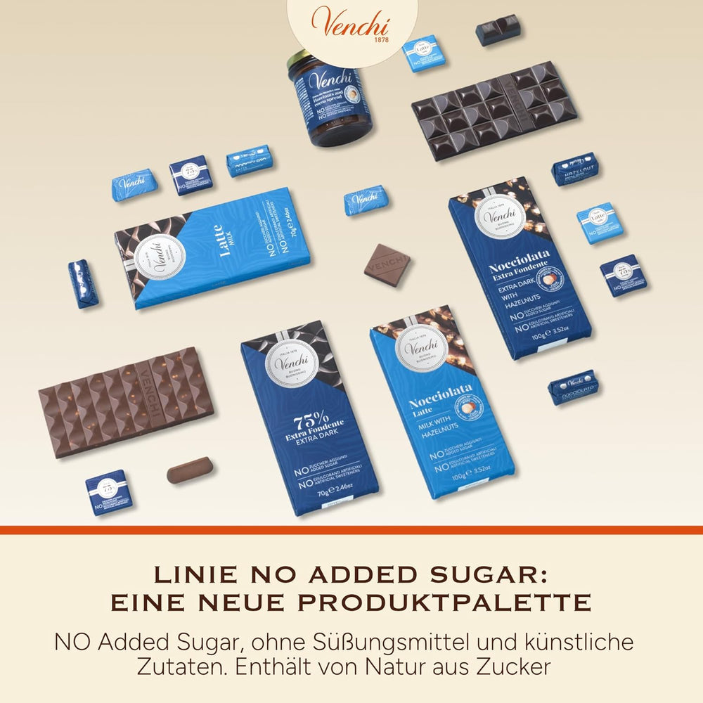 Venchi – Granblend Extra Black 75% BEZ dodatku cukru, 1 kg – BEZ sztucznych słodzików – Bezglutenowe – Wegańskie