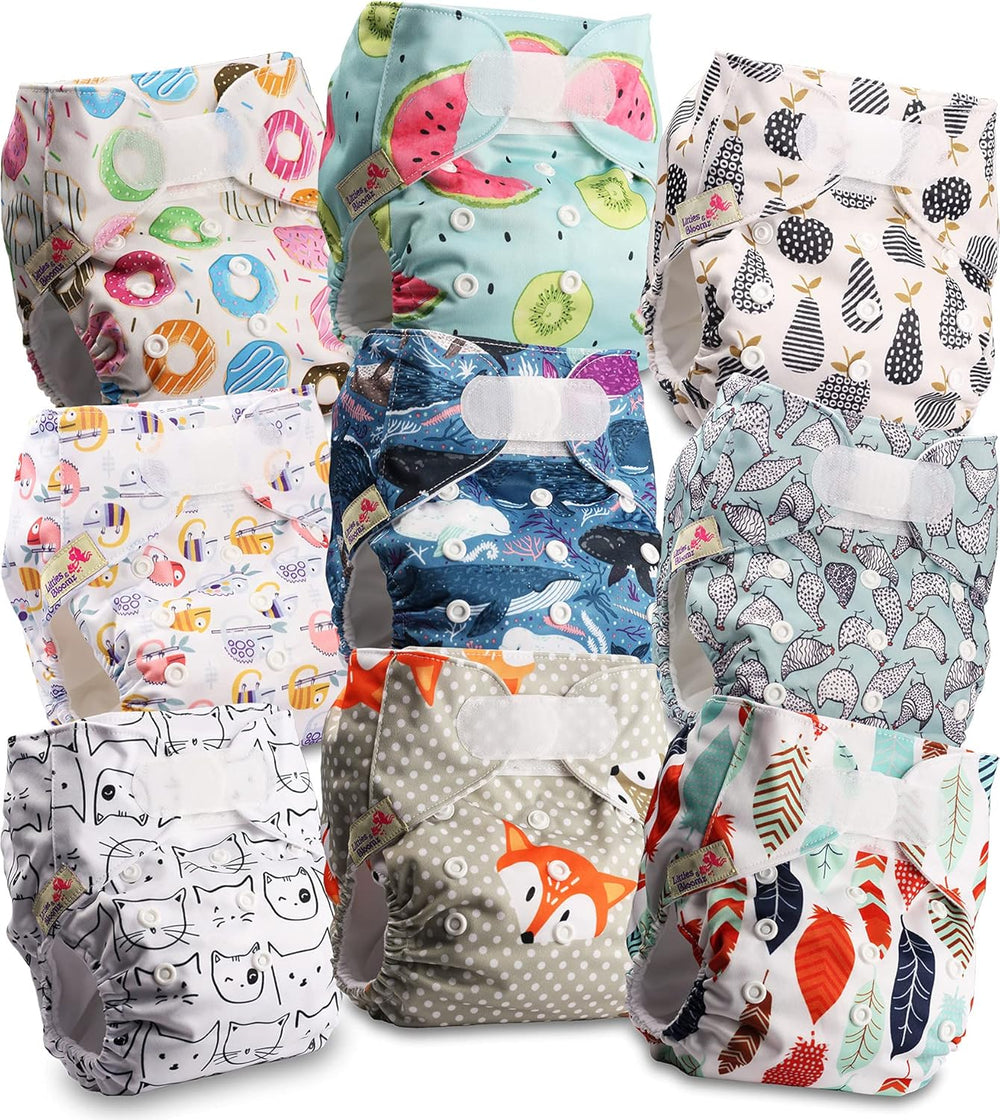 Pieluszka wielokrotnego użytku Littles and Bloomz FLV2-0602, standardowe zapięcie na rzep, 6 pieluszek