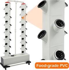 56 kapsułek System uprawy hydroponicznej - pionowa wieża hydroponiczna ze zbiornikiem na wodę o pojemności 30 l, ogrodowy system uprawy hydroponicznej, zestaw do uprawy aeroponicznej ziół, owoców i warzyw