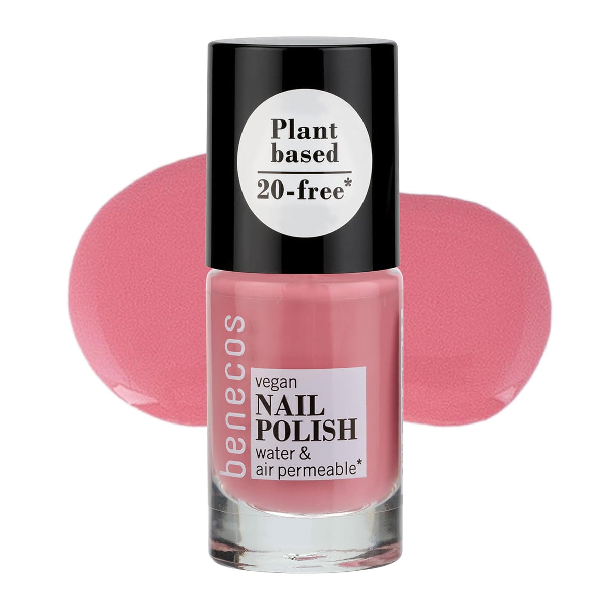 Benecos 20-Free Vegan Nail Polish Bubble Gum - ziołowy lakier do paznokci - szybkoschnący i długotrwały - przepuszczalny dla wody - wzbogacony biotyną - 5ml