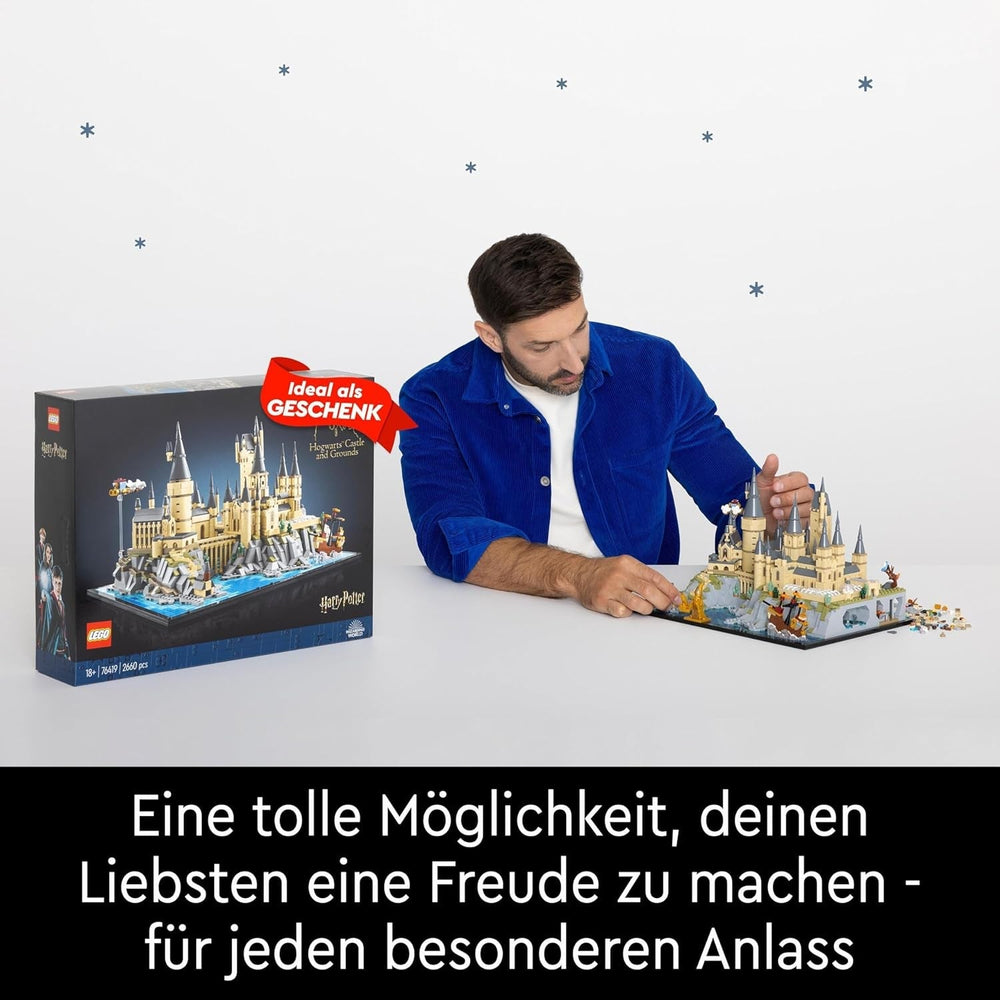 Zamek Hogwart LEGO Harry Potter ze skrzydłami zamku — zestaw z kolekcji dla dorosłych, zawierający wieżę główną i wieżę astronomiczną, komnatę tajemnic i minifigurkę architekta — prezent dla kobiet — 76419 Zestawy do budowania Besuche den LEGO-Store