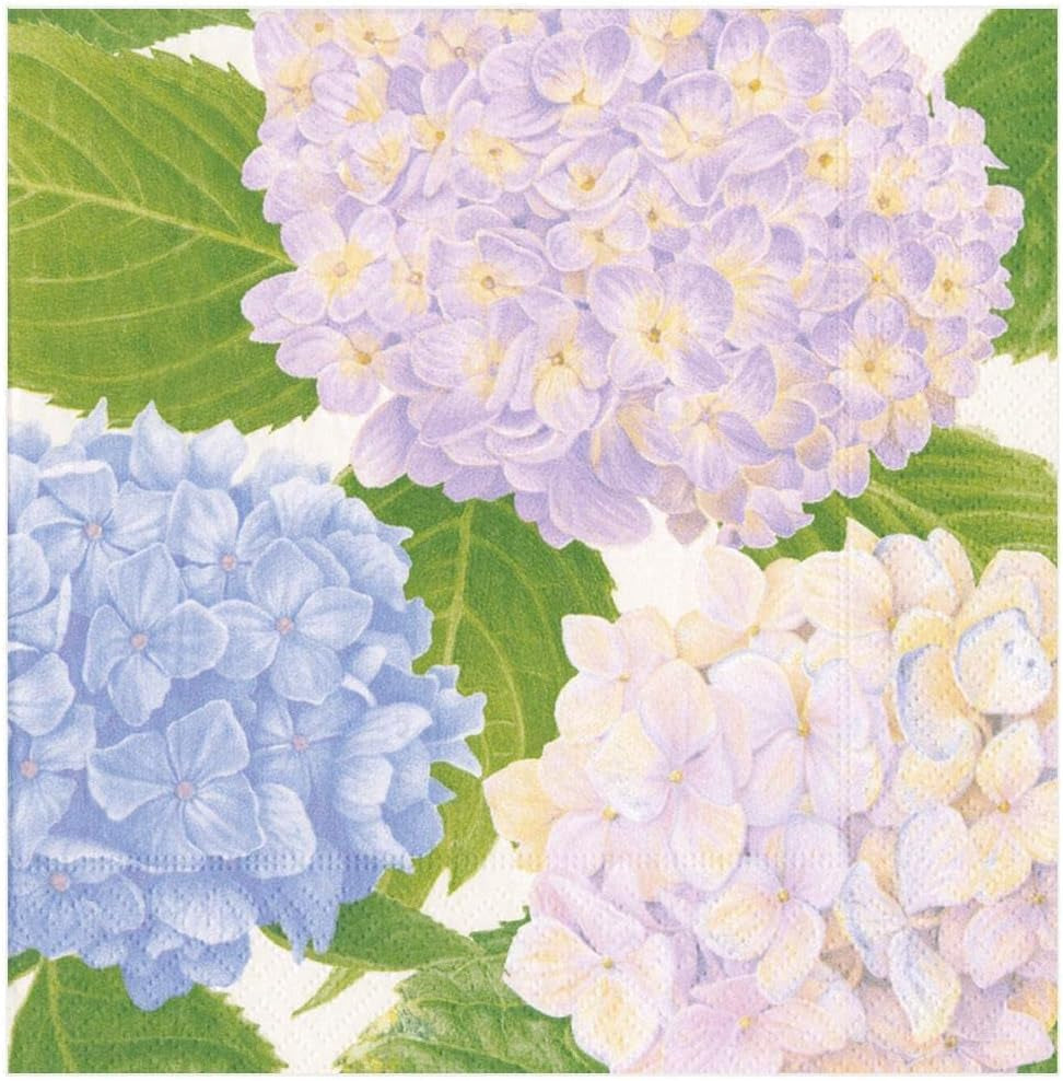Șervețel Hortensie Garden Luncheon Blue, hârtie, 20 bucăți, 16,5 X 16,5 X 3 Cm