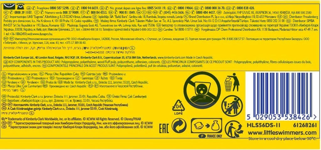 Huggies Little Swimmers Scutece de baie de unică folosință pentru bebeluși și copii, mărimea 5-6 (12-18 kg), 11 scutece de baie, unisex Mama si Copilul Naty Shop