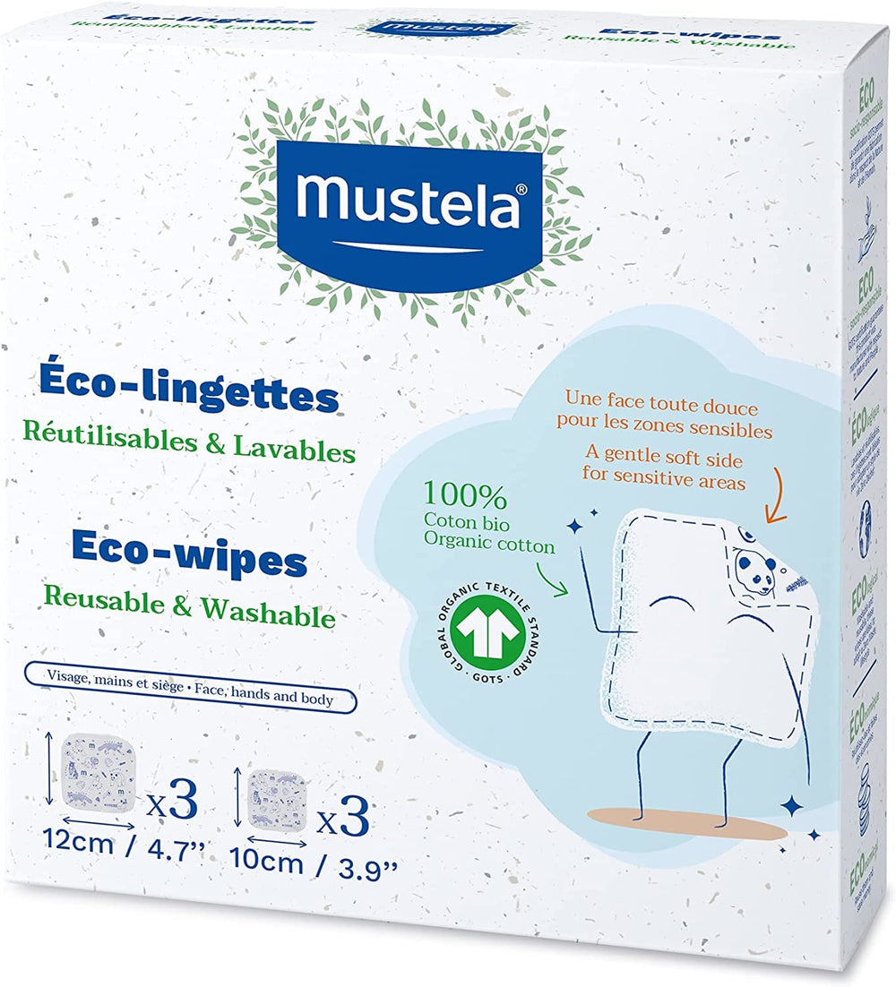 Pieluszki wielokrotnego użytku do ciała i makijażu, w 100% z bawełny GOTS, dla niemowląt i całej rodziny - oczyszczają skórę i pochłaniają brud, odpowiednie dla skóry wrażliwej (6 szt.)