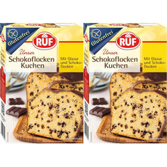 RUF Glutenfreier Schokoflocken-Kuchen Mit Kakaoglasur Und Schoko-Stückchen, Fluffig Und Schokoladig, Glutenfreier Kuchen, Zöliakie Geeignet (Packung Mit 2) Naty Shop 455 G (opakowanie 2Er) Schokoflockenkuchen