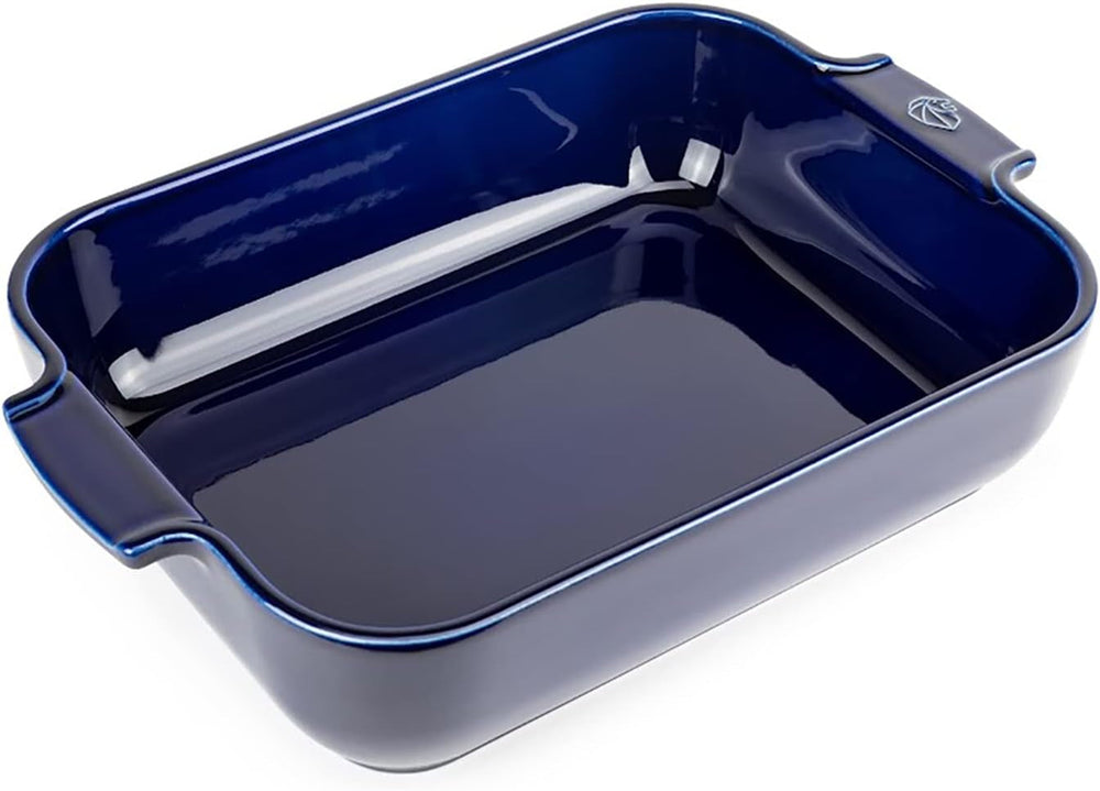 Peugeot Appolia Rechteckige Auflaufform Mit Griffen, Keramik, Schiefer / Grau, 7,2X31X21,7 Cm, Fassungsvermögen: Ca. 2 L, 60060 Formy i blachy do pieczenia Naty Shop Blau
