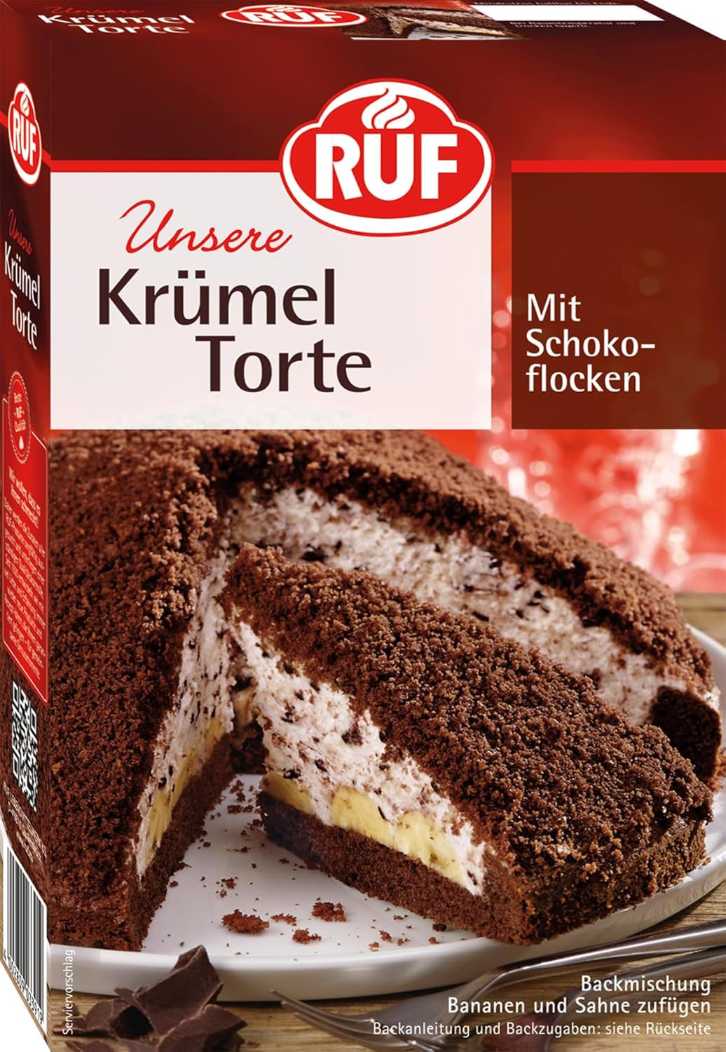 RUF Apfeltorte, Backmischung Für Eine Apfel-Torte Mit Sahne-Creme Und Zimt-Zucker, Apfel-Zimt-Torte, Vegan Naty Shop Maulwurfkuchen 425 G (opakowanie 1Er)