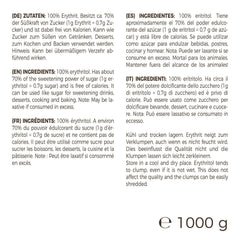 Greatvita Erythrit 1000 G | Kalorienfreies Süßungsmittel & Zucker-Alternative | Zahnfreundlich, Gut Löslich & Glutenfrei | Ideal Für Getränke, Desserts & Backen Indulcitori Naty Shop