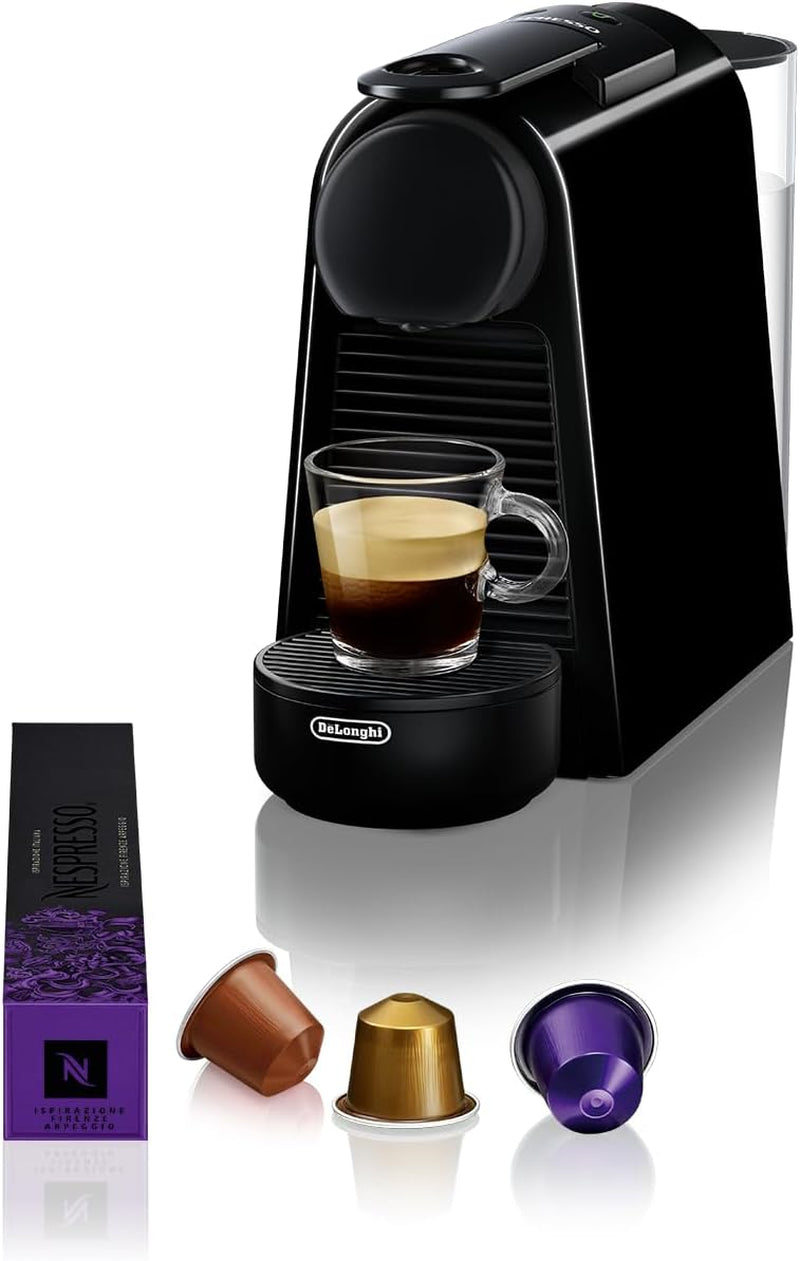 Espressor cu capsule Nespresso De'Longhi Essenza Mini, negru | Presiune pompă 19 bar | Rezervor de apă 0,6 l | Pentru espresso și lungo | Espressor mic – Momente mari de cafea | EN85.B
