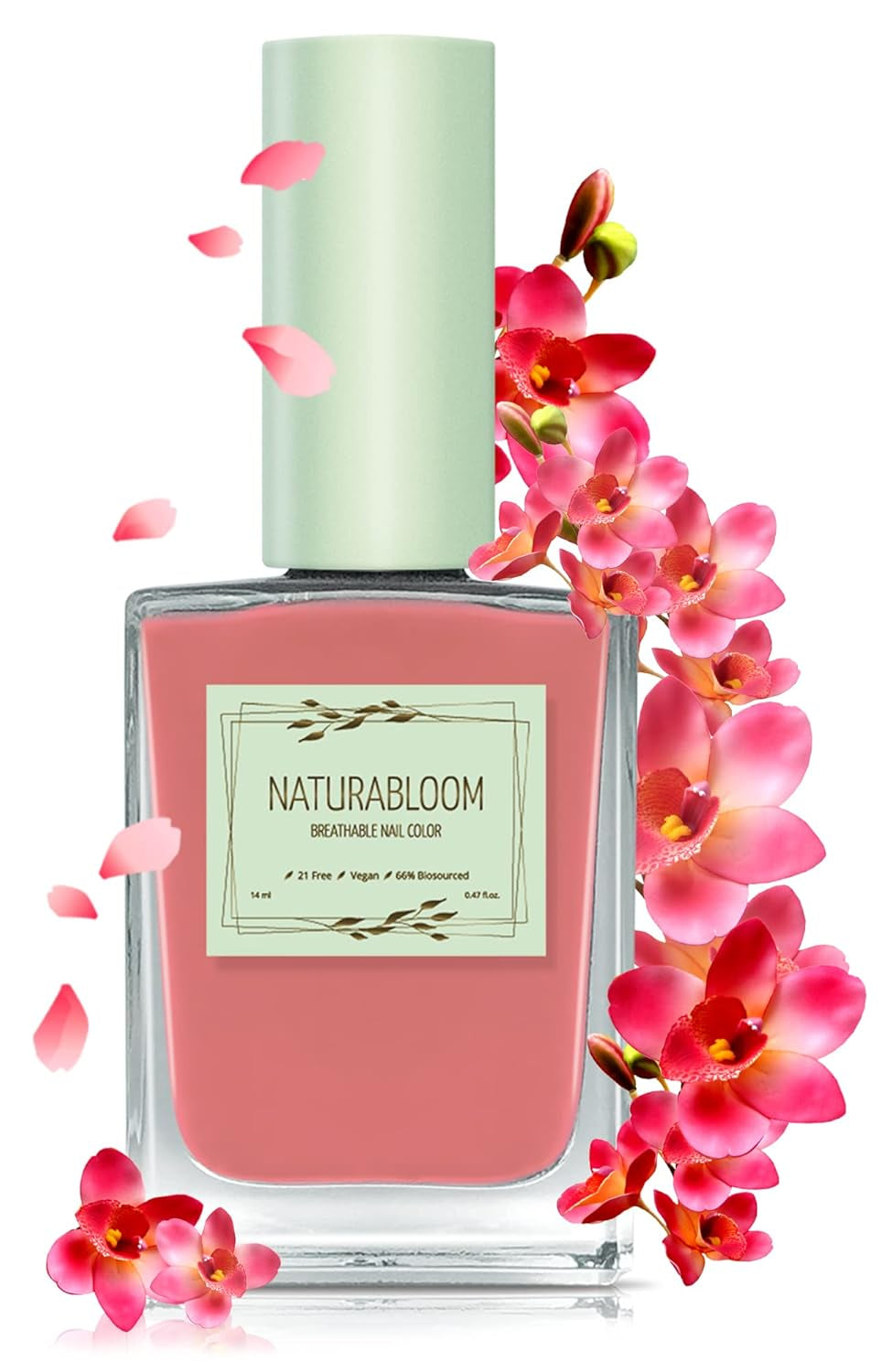 Szybkoschnący beżowy lakier do paznokci (Moon Dust) - naturalny lakier do paznokci o wegańskiej formule - oddychający, trwały i trwały, 14 ml