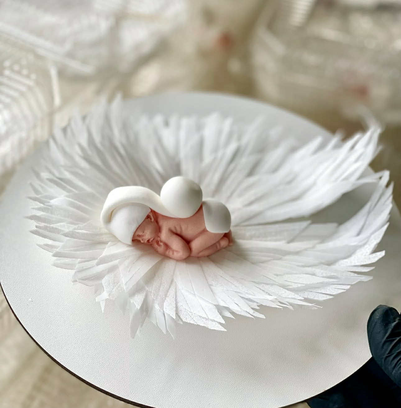 Dekoracja jadalna, chrzest, kapelusz