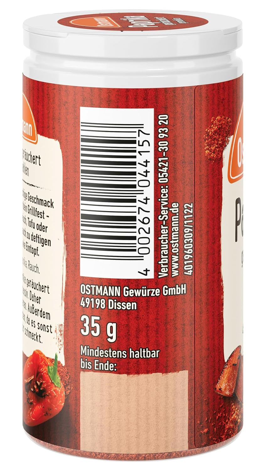 Ostmann Gewürze - Paprika geräuchert | Rauchiges Aroma für Bratkartoffeln, Gulasch oder Rührei | 35 g w Der Streudose