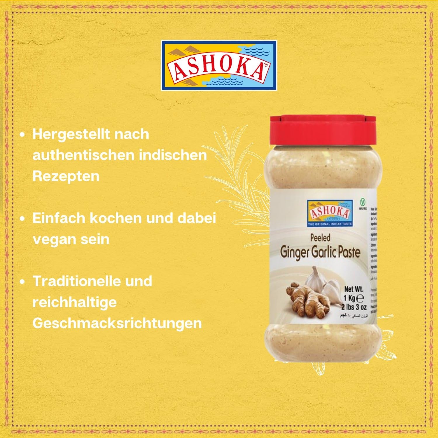 ASHOKA - Geschälte Ginger Knoblauch Pasta - (1 X 1 KG)