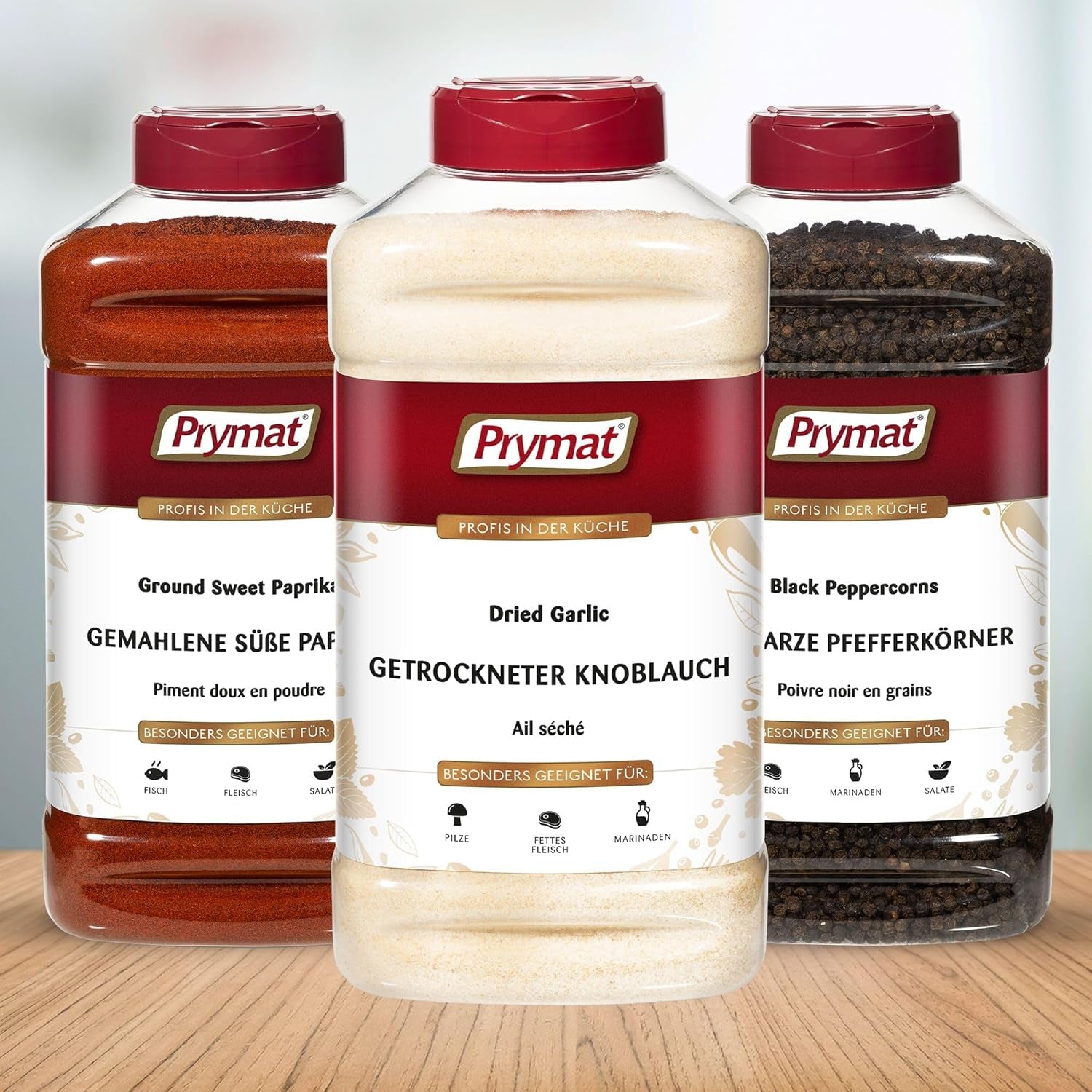 Prymat Getrockneter Knoblauch granuliert 1,05kg – Aromatisches Knoblauchgranulat zum Würzen von Fleisch, Fisch, Gemüse, Saucen, Dips & Marinaden – intensiv im Gesmack – ohne Zusätze