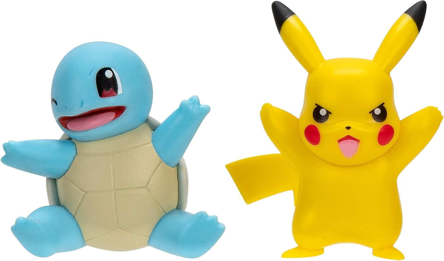 Pokémon PKW3586 - Zestaw figurek bitewnych - Pikachu i Schiggy Oficjalne szczegółowe figurki Każda figurka po 5 cm Naty Shop Pikachu i Schiggy