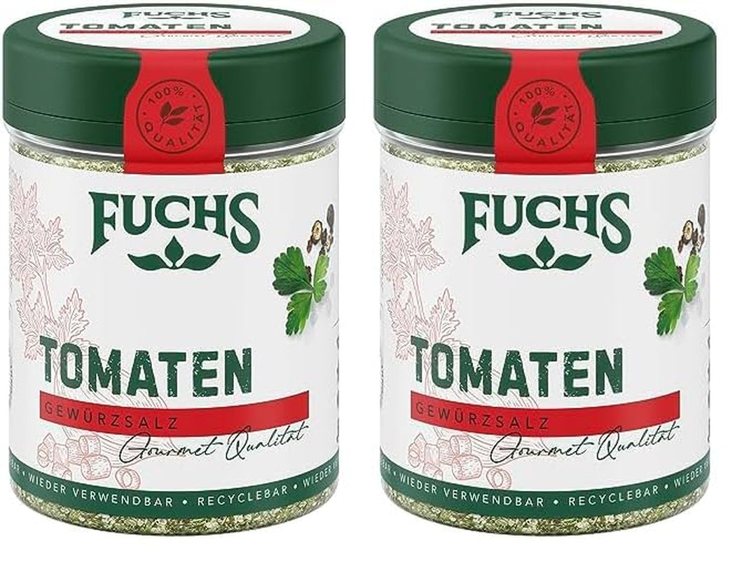 Fuchs Gewürze - Tomato Gewürz - Gewürzsalz für Tomatenbrot, Frühstücksei oder Steak - naturalne składniki - 90 g w wiederverwendbarer, recyclebarer Dawka
