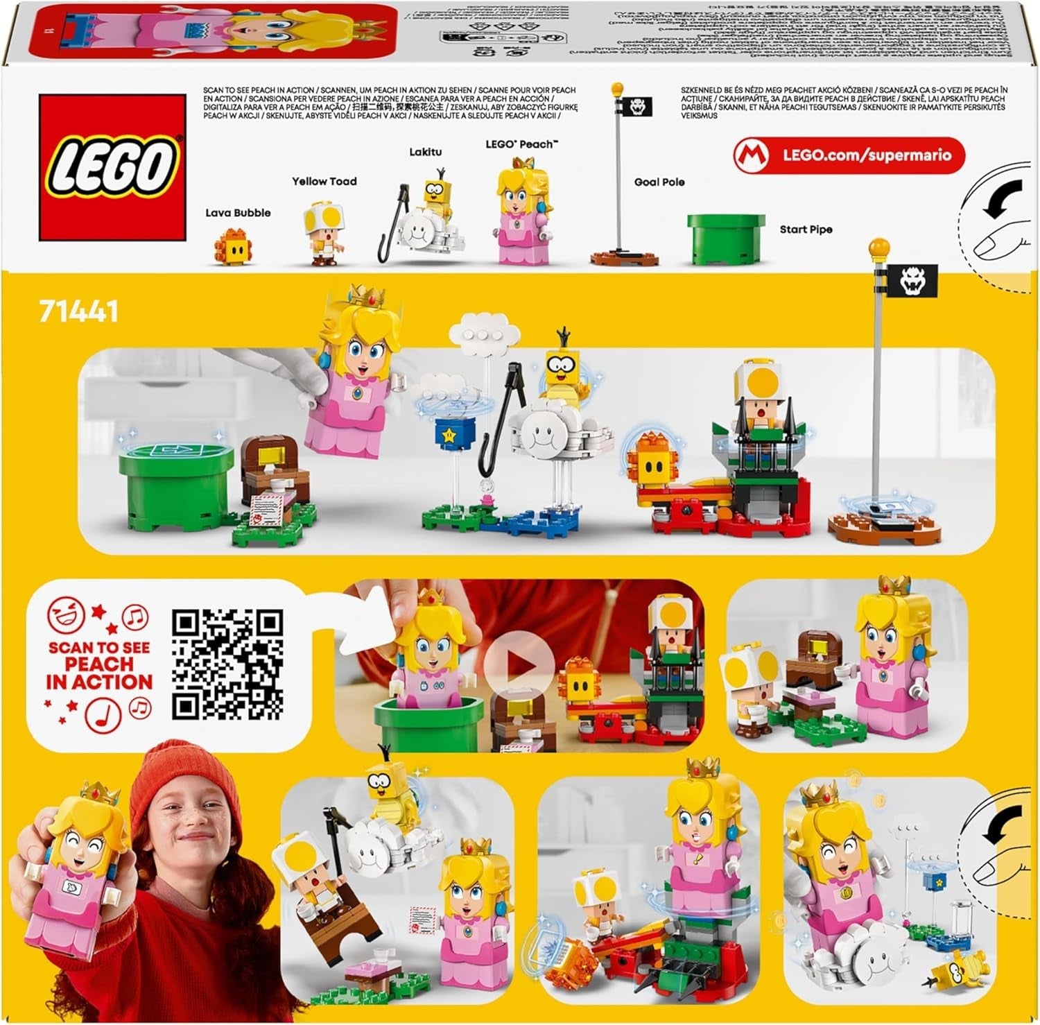 LEGO Super Mario Adventures z interaktywną brzoskwinią, zestaw dla dzieci z żółtą ropuchą, prezent Nintendo dla chłopców, dziewcząt i wszystkich graczy od 6 lat 71441 Zestawy do budowania Besuche den LEGO-Store