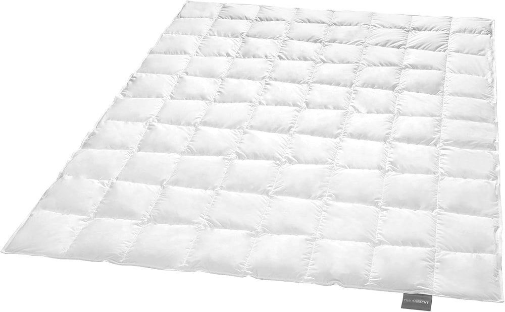 Traumnacht Basic Plapumă ușoară din puf cu puf alb nou (60%) și pene (40%), DIN EN 12934, 135 X 200 Cm, Down Pass și certificat Oeko-Tex, produs în conformitate cu standardul de calitate german Plapumi si pilote Naty Shop 90 la sută puf / 10 la sută pene Pătură ușoară de vară 155 X 220
