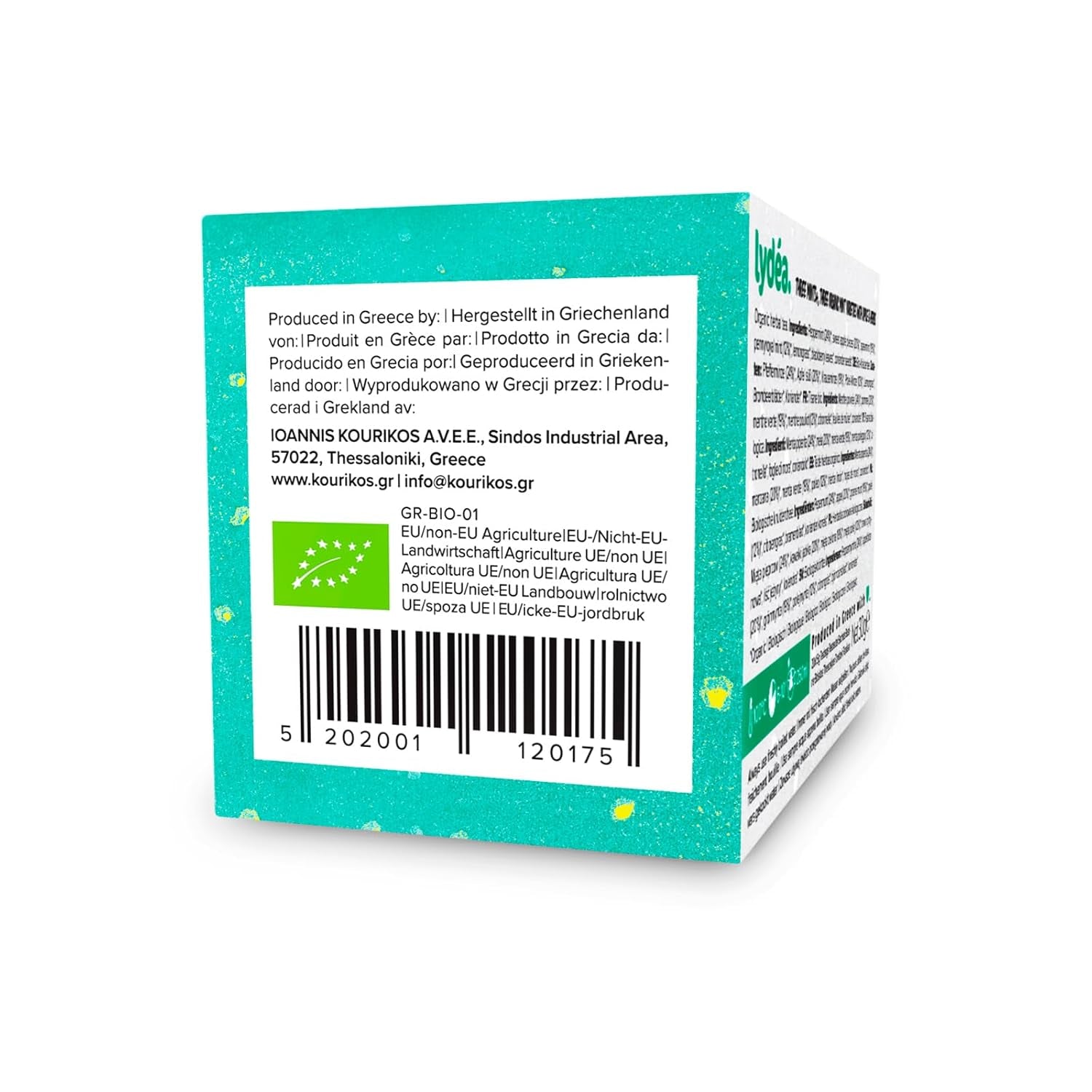 Lydea Three Mints+, ceai organic din plante cu trei sortimente de mentă, mere și plante, 60 piramide, pachet de 3 [3 x 20 piramide]