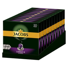 Kaffeekapseln Lungo Intenso, Intensität 8 von 12, 10 x 20 Getränke & Kaffeekapseln Krönung Crema, 200 Nespresso kompatible Kapseln, 10er Pack, 10 x 20 Getränke, 1040 g