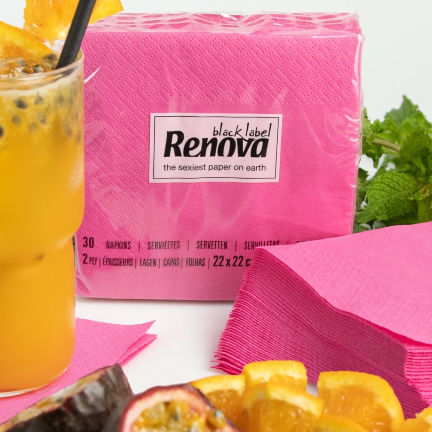 Șervețele de cocktail Renova, fucsia, 30 de șervețele