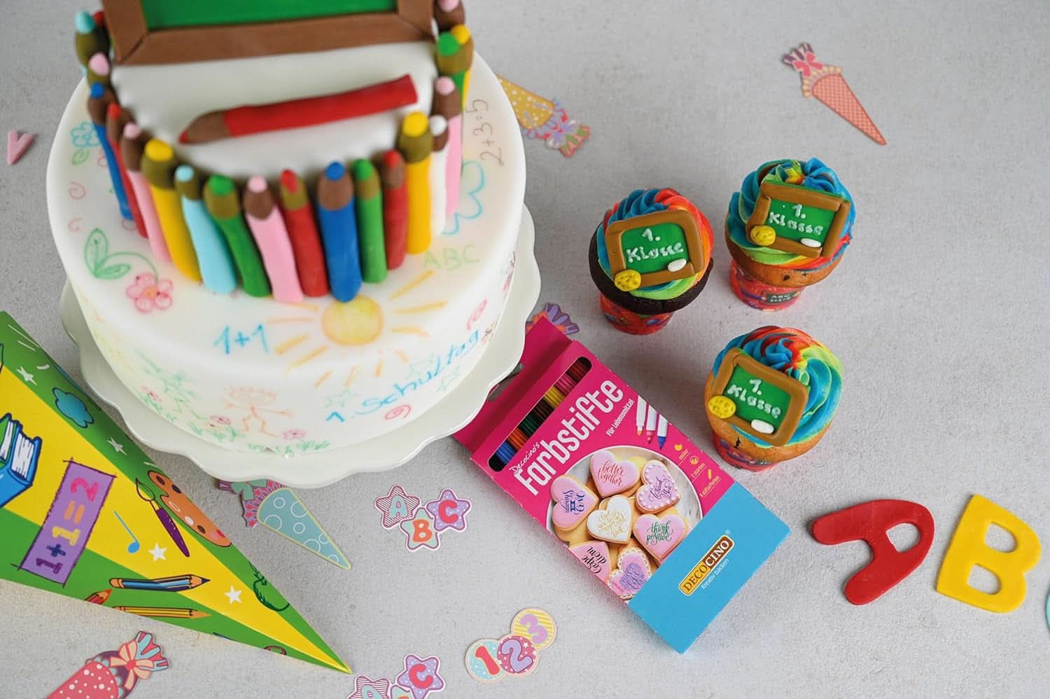 DECOCINO Zestaw 3 wózków spożywczych, bezglutenowych i bez laktozy Naty Shop